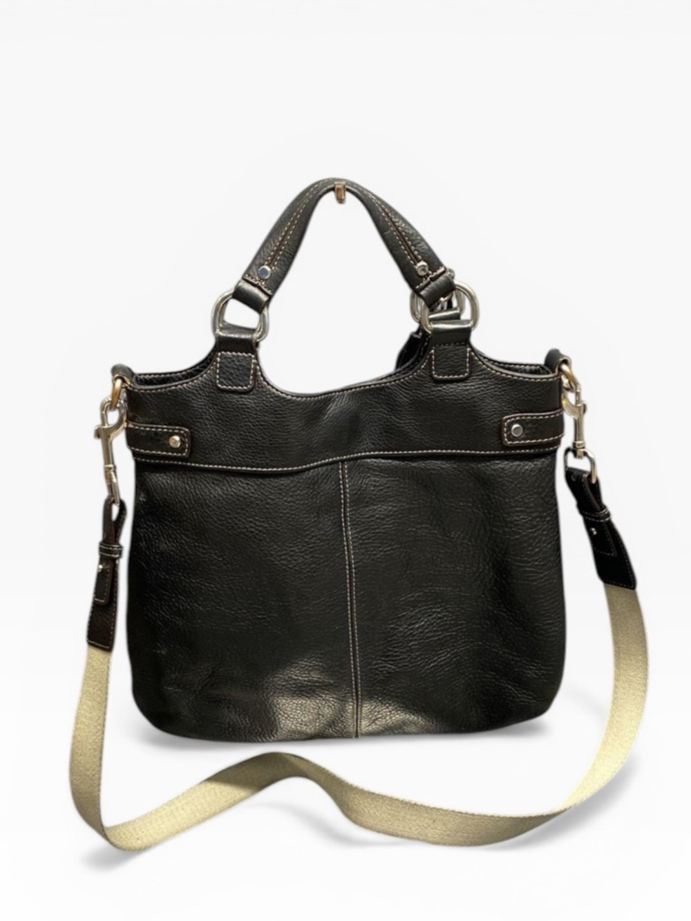 Tommy Hilfiger Leather Crossbody Satchel Bag - Picture 2 of 12
